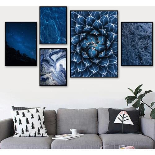 Blue Starry Sky Ice Flower Jellyfish Diamond Painting Cross Stitch Full Round Embroidery Pictures For Living Room DecorZP-3909