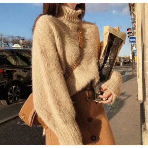 Korean Women Turtleneck Winter Warm Pullover Sweater Jumper Knit Top Blouse