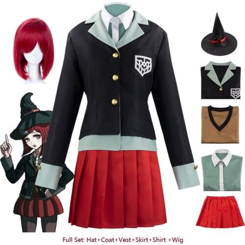 Anime Danganronpa Magician Yumeno Himiko Girl Uniform Cosplay Costume Halloween Party Skirt Set