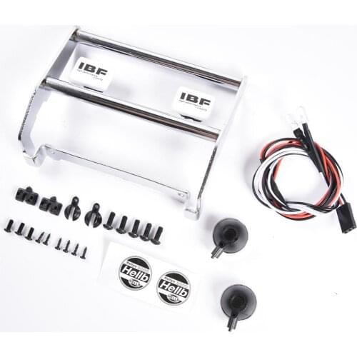 RC Car Metal Front Bumper With Lights For Remote Control Crawler For Ford Traxxas TRX4 Bronco 82046-4 RC Parts Accessories