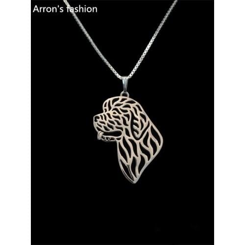 Trendy Newfoundland dog pendant necklace women gold silver statement necklace men fashion jewelry cs go collier