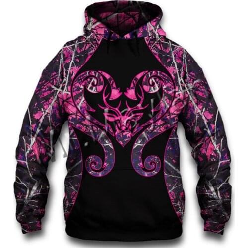 Fashion 3D Print Animal Country Girl Deer Hunting Colorful Unisex Sportswear Leisure Hoodie / Zipper / Sweatshirt / Jacket /S-55