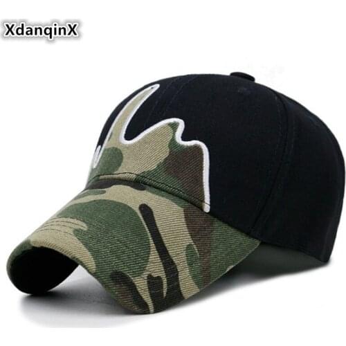 XdanqinX Camouflage Hat Mens Cotton Baseball Cap Adjustable Size Camouflage Tongue Caps 2020 New Women Fashion Brand Sports Cap