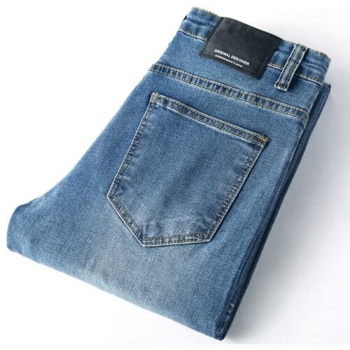 2019 Men Spring Autumn Jeans Denim Mens Jeans Slim Fit Plus Size To 40 Big and Tall Men Pants 28-38 Dress Jeans