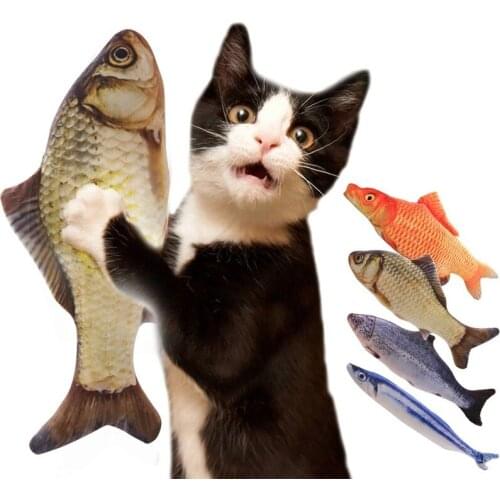 Pet Soft Plush 3D Creative Carp Fish Shape Cat Toy Gifts Catnip Fish Stuffed Pillow Doll Simulation Fish Playing Toy Pet Product