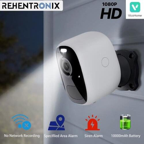Outdoor Smart Rechargeable Battery Powered WiFi IP Camera 1080P HD Wireless Securtiy Camera Home Siren Alarm Spotlight Camera