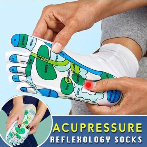 Acupressure Reflexology Socks Physiotherapy Massage Relieve Tired Feet Reflexology Socks Foot Point Sock Dropshipping