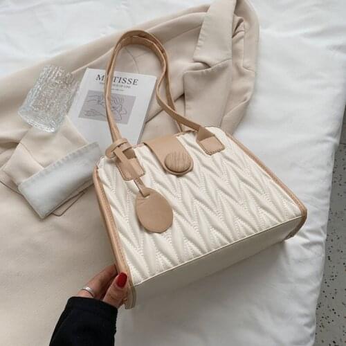 Retro Solid Color Handbags For Women Casual Trend Soft Leather Crossbody Bag Small Shoulder Bag Square Small Purses Pleated Bag