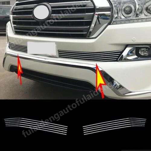 For Toyota Land Cruiser LC200 2016-2020 stainless steel Front lower bumper grille mesh Insect control cover Trim Car Styling