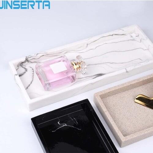 JINSERTA Marbled Storage Tray Resin Jewelry Display Plate Necklace Cosmetic Organizer Luxury Hotel Restaurant Serving Tray