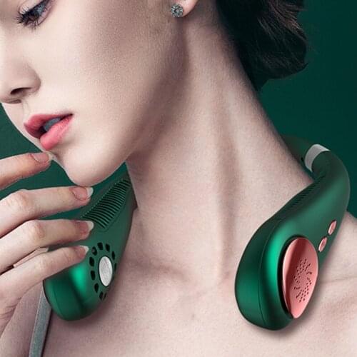 Hand Free Portable Personal Fan-rechargeable USB Neck Fan 3 Level Air Flow Small Wearable Air Conditioner Neck Fan
