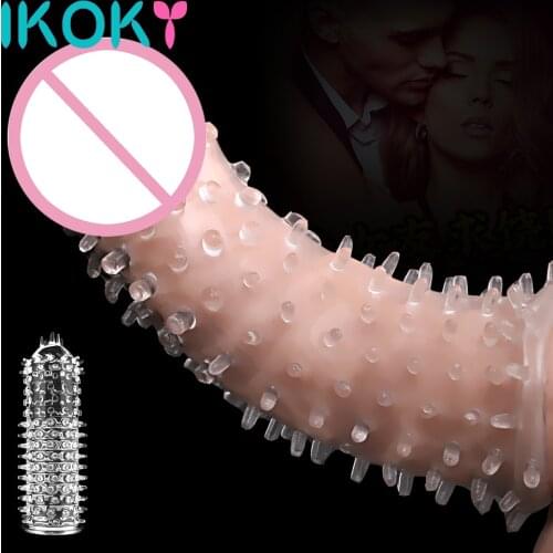 IKOKY Thorn Penis Sleeve Cock Rings Sex Toys for Men Reusable Condom Strapon Male Enlargement Product Adults Couples Erotic Shop