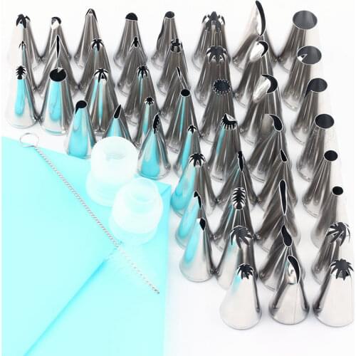 Silicone Icing Piping Nozzles Tips Stainless Steel Pastry DIY Cream Dessert Decorating Tip Craft Nozzles Flower Icing Piping