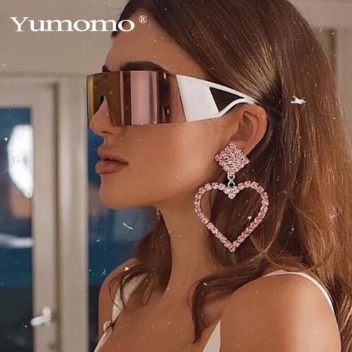 Unique One Piece Arc Big Frame Sunglasses For Women New Luxury Brand Rectangle Square Sun Glasses Men Vintage Hip Hop Eyewear