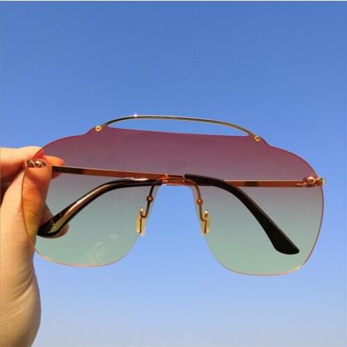 Vintage Square Sunglasses Women Brand Designer Black Pink Eyewear Retro Gradient One piece sunglasses UV400 FML