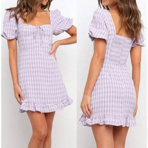 WWomens temperament casual dress summer new 2021 summer short sleeve print Pullover skirt girl Fairy SAGACE robe été