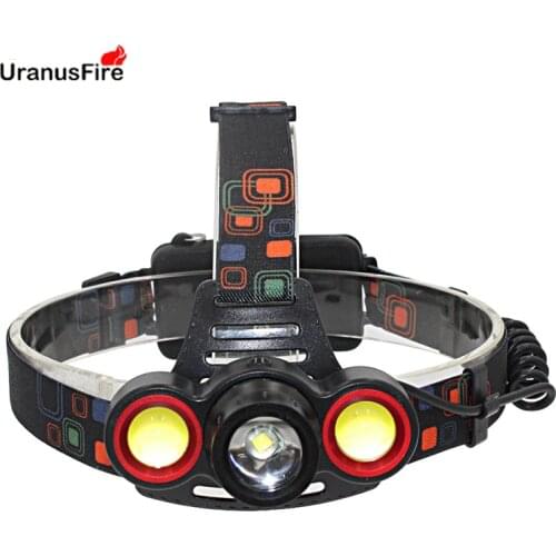1600LM Headlight 1x XML-T6 + 2x XPE LED Light Zoomable Headlamp Elastic Headband 18650 Car USB AC Charger for Outdoor