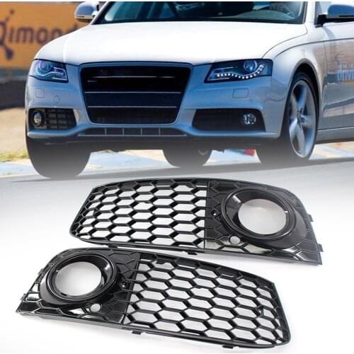 2x Morden Style Front Bumper Grill Car Styling Honeycomb Fog Light Grill Mesh for Audi A4 B8 2008-2012 8KD807682 8KD807681