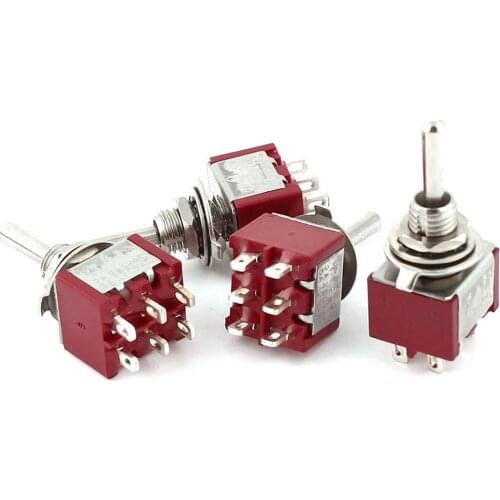 4Pcs AC 250V 2A 120V 5A 6 Pin Terminals ON/Off/ON DPDT Toggle Switches Drop shipping
