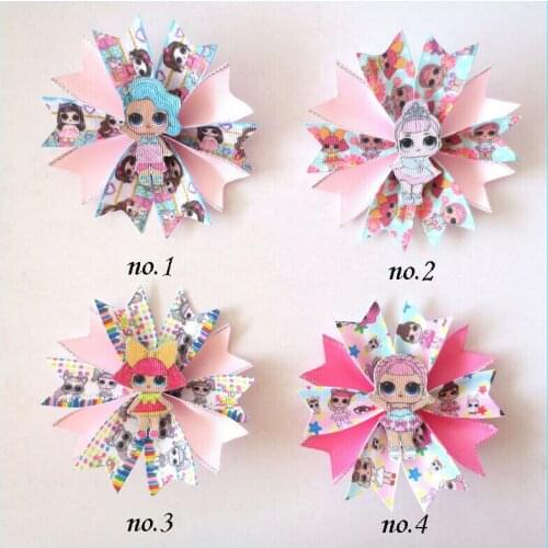50 BLESSING Girl Popular 3.5" Fairy Hair Bow Clip B- Joyful Doll Rainbow Baby