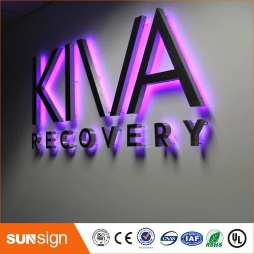 Customized backlit acrylic letter stainless steel channel letter