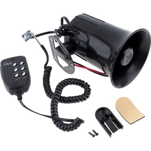12V 50W Car Auto Loud Air Horn Siren Sound Speaker 125db Megaphone Alarm Van with MIC Loud Speaker Siren Police Fire Siren Horn