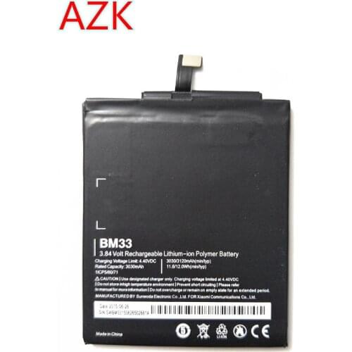 AZK 1PCS New 3030mAh BM33 Battery For XIaomi 4i M4i Mi4i Xiaomi4i Smart Phone Batterij Bateria Shipping + Tracking Code