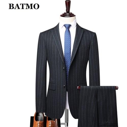 BATMO 2021 new arrival autumn high quality striped suits men,wedding dress,plus-size M-4XL 8967