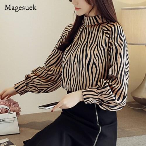 Fashion long sleeve womens tops and blouses striped chiffon blouse shirt spring 2019 women clothing office lady blouse 1832 50