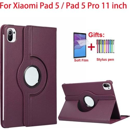 360 Degree Rotation Cover For Xiaomi Mi Pad 5 Pro Case 11 inch Leather Flip Stand Cover For MiPad 5 Pro 5G Case 2021 Capa Funda