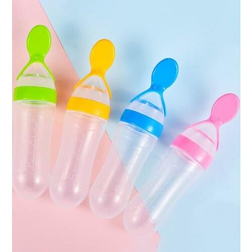 Baby Spoon Bottle Feeder Dropper Silicone Spoons for Feeding Medicine Kids Toddler Utensils Complementary Food Tool