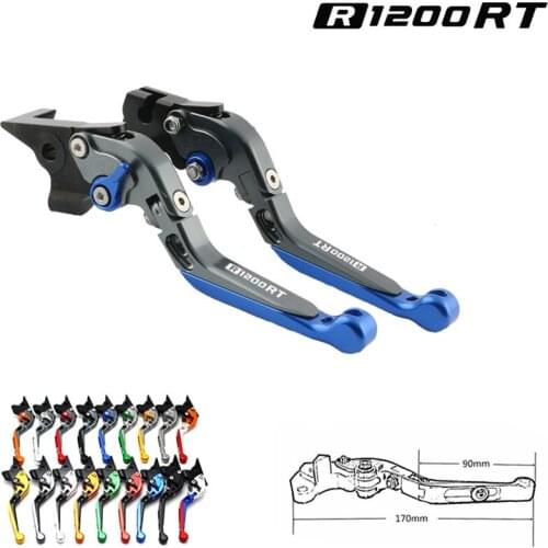 For BMW R 1200RT R1200RT 2014-2018 2015 2016 2017 Laser Logo:(R1200RT) Blue&Titanium CNC Adjustable Motorcycle Brake Clutch Leve