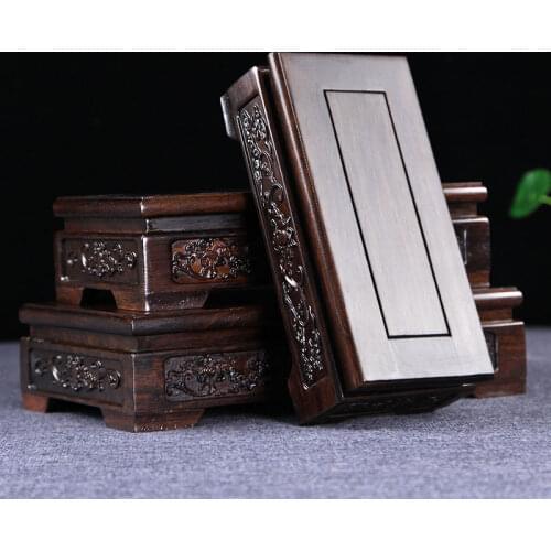 Ebony carve pedestal home decoration collect wood base potted plant base redwood