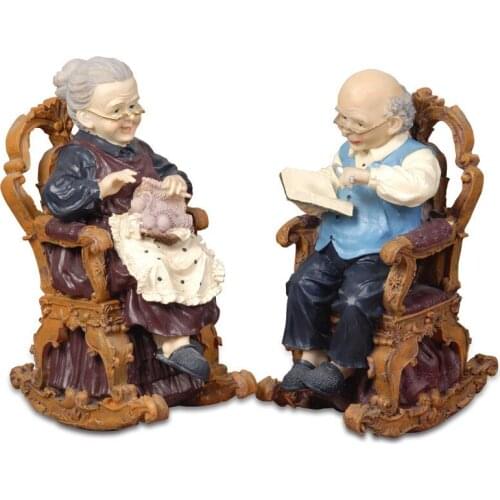 EUROPEAN COUPLES FIGURE FIGURINES ROCKER LOVING HUSBAND WIFE STATUE RESIN HOME DECOR WEDDING DECORATION ANNIVERSARY GIFTS R2830