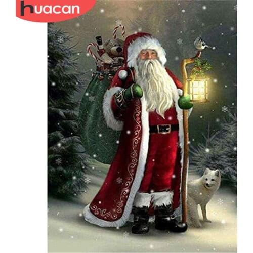 HUACAN Diamond Painting Christmas Santa Claus Picture Of Rhinestone Diamond Embroidery Cartoon Cross Stitch Mosaic Handmade Gift