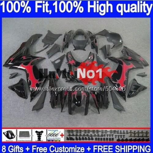 Injection For SUZUKI GSXR 750 600 GSXR750 K11 18MC.4 GSXR600 2011 2012 2013 2014 2015 2016 11 12 13 14 15 Fairing Red flames