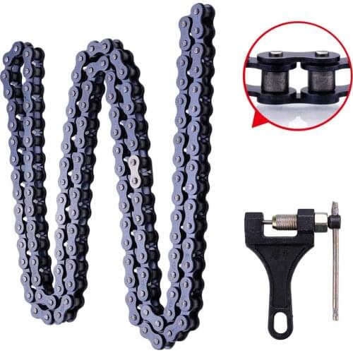 Motorcycle Chain Breaker Link Removal Tools Drive Splitter Dirt Bike 420 132 Link Chain for 110cc 125cc Dirt Pit Bike Scooter