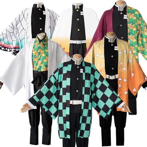 Anime Demon Slayer Cosplay Costume Kimetsu no Yaiba Kamado Tanjirou Agatsuma Zenitsu Tomioka Giyuu Coat Cape Cloak