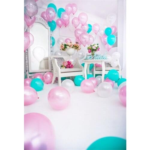 Laeacco Birthday Balloon Backdrops Party Celebration Child Portrait Room Interior Photography Background Photocall Photo Studio