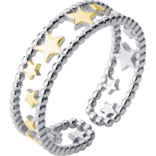 Summer Vintage Star Rings For Women Boho Geometric Female Finger Rings Party Bohemian Jewelry Korean Gift