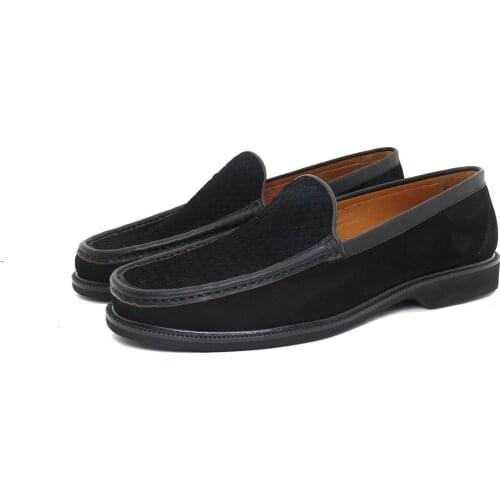 SHENBINS Handmade Loafers with Woven Suede and Extra Light Soles, Shenbins Daily Comfort Footwear