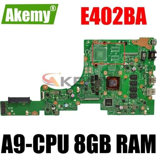 E402BA with A9-CPU 8GB RAM mainboard For ASUS VivoBook E402 E402B E402BA E402BP Laotop Mainboard E402BA Motherboard Test