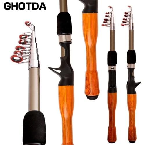 Mini Carbon Fishing Rod Lure Pole Spinning/Casting Fishing Rod Travel Rod Fishing Tackle Pesca 1.3/1.6/1.8M