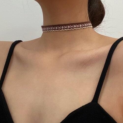 Vogallery Fashion Short Necklace Women Good Quality Boho Embroidery Choker Green Yellow Summer Chockers Sexy Party Jewelry