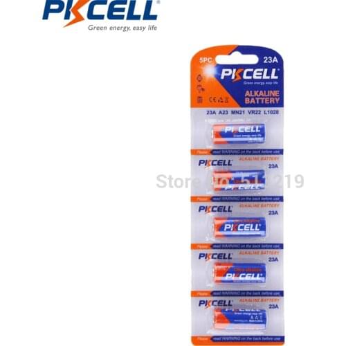 5PCS/card PKCELL 23a 12v Battery 8F10R 8LR23 8LR932 CA20 K23A L1028 23A 21/23 A23 Alkaline batteries Primary and Dry battery