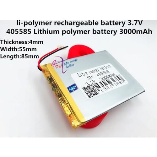 Newest 405585 Lithium Polymer Battery 3.7V 3000mAh Li ion Rechargeable battery Accumulator For Mobile phone Power Bank E-book