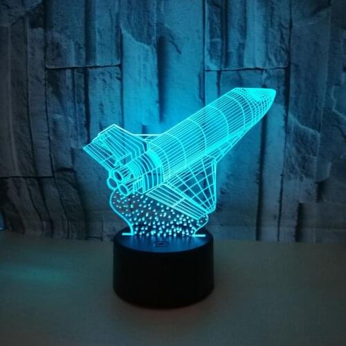 New Rocket 3d Light Colorful Remote Touch 3d Night Light Novelty Usb Led Light Fixtures Kids Room Led Lamp