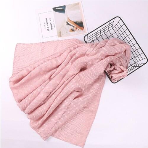 New Design winkle striped women scarf pashmina long cotton wraps soft wearfor lady female neck scarfs