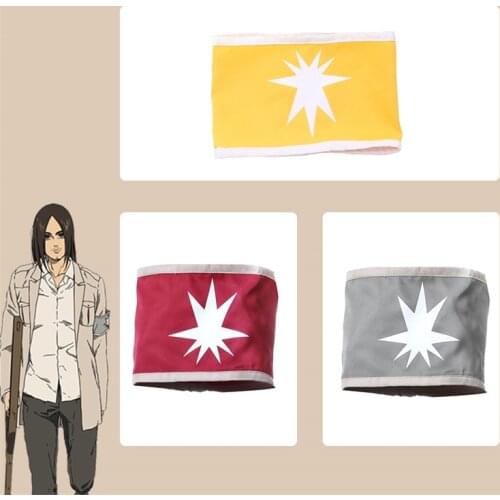 NEW Attack On Titan Eren Jaeger Cosplay Armband Mikasa Ackerman Cosplay Costume Attack on Titan Off-white Trench Red and Gray
