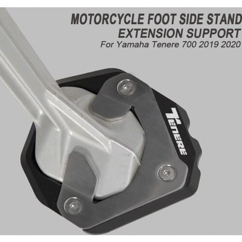 New Motorcycle 2019 2020 2021 For Yamaha Tenere 700 Tenere700 Aluminum Foot Enlarger Foot Side Stand Extension Plate with logo